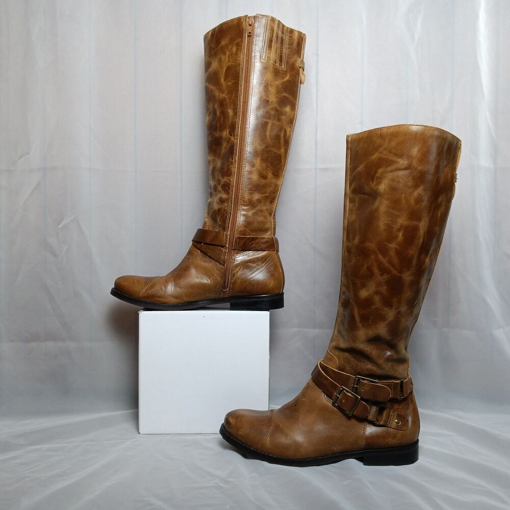 Matisse Britain Distressed Leather Tall Riding Boots Saddle Brown Womens 8M